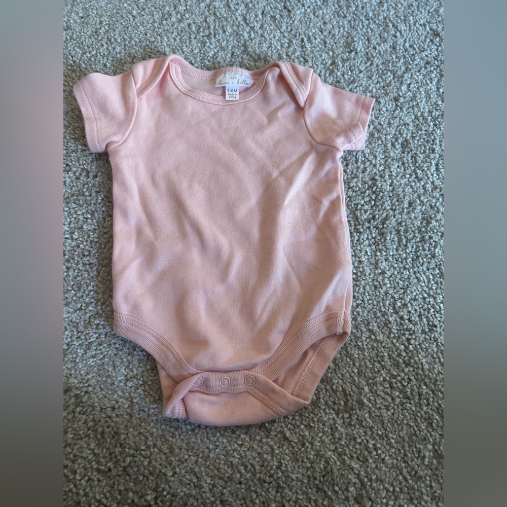 Beau et Belle 3-6 Month Pink Onesie